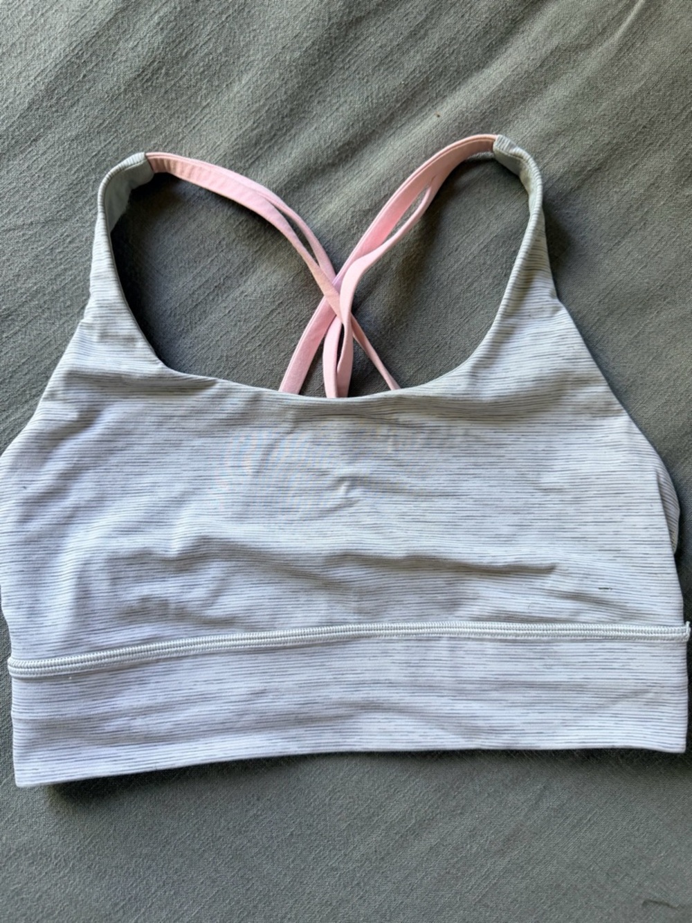 Lulemon Women’s Light Gray & Pink Strappy Sports Bralette